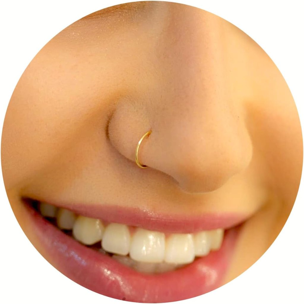 Gold Nose Rings  Silver Nose Ring  Black Nose Piercings Thin Small 24 Gauge 7